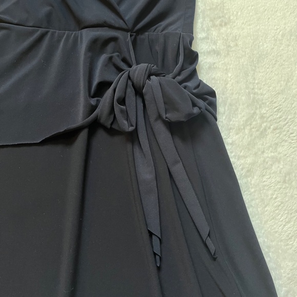 Navy Stretch Jersey Halter Neck Faux Wrap Marilyn Dress - Picture 3 of 12